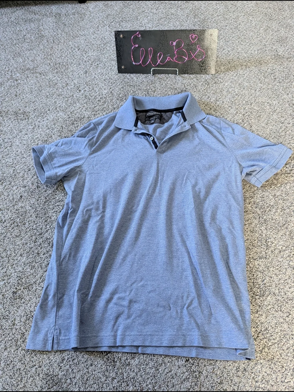 Euc Banana Republic Heather Light Blue Polo Shirt L